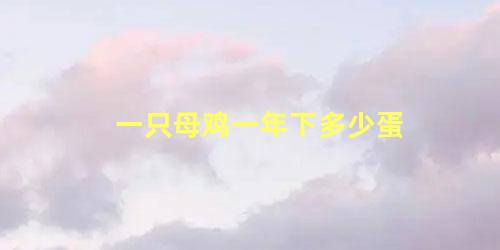 一只母鸡一年下多少蛋