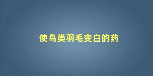 使鸟类羽毛变白的药