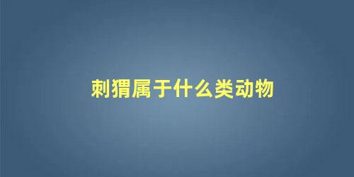 刺猬属于什么类动物