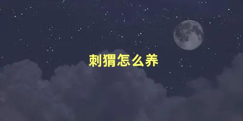 刺猬怎么养