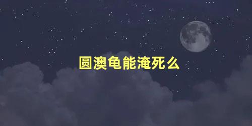 圆澳龟能淹死么