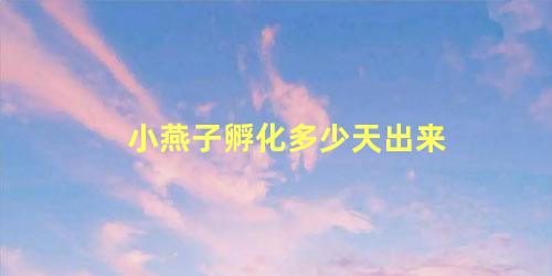 小燕子孵化多少天出来