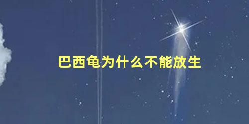巴西龟为什么不能放生