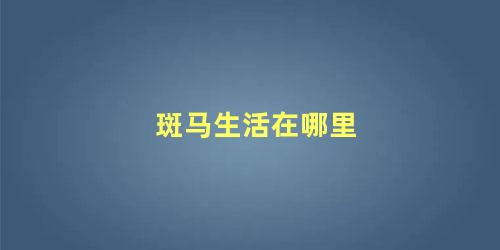 斑马生活在哪里