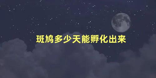 斑鸠多少天能孵化出来