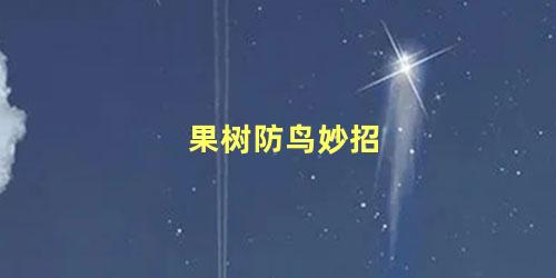 果树防鸟妙招