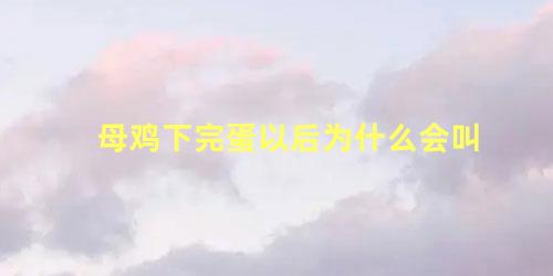 母鸡下完蛋以后为什么会叫