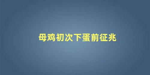 母鸡初次下蛋前征兆