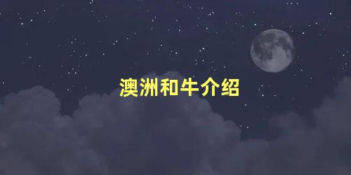 澳洲和牛介绍