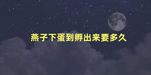 燕子下蛋到孵出来要多久