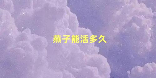 燕子能活多久