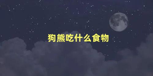 狗熊吃什么食物