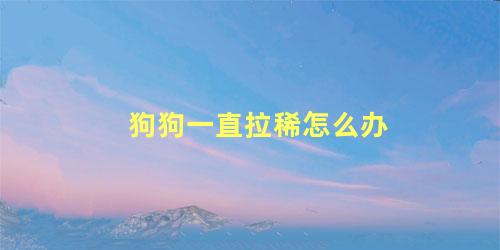狗狗一直拉稀怎么办