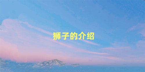 狮子的介绍
