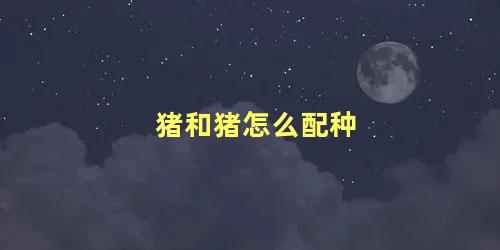 猪和猪怎么配种