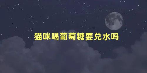 猫咪喝葡萄糖要兑水吗