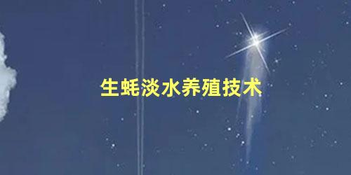 生蚝淡水养殖技术