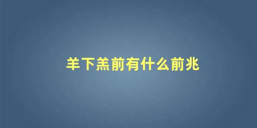 羊下羔前有什么前兆