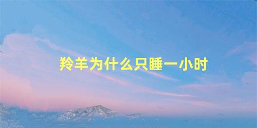 羚羊为什么只睡一小时