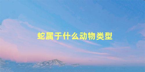 蛇属于什么动物类型