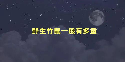 野生竹鼠一般有多重