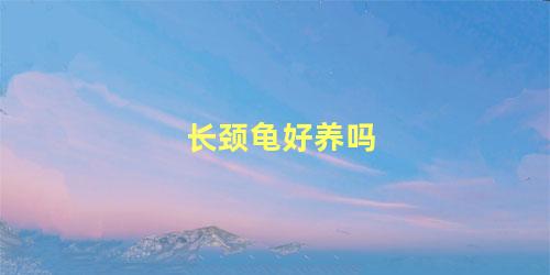 长颈龟好养吗
