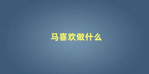 马喜欢做什么