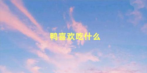 鸭喜欢吃什么