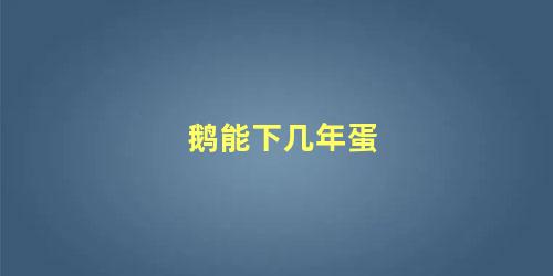 鹅能下几年蛋