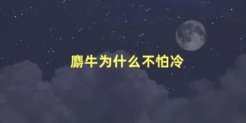 麝牛为什么不怕冷