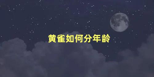 黄雀如何分年龄