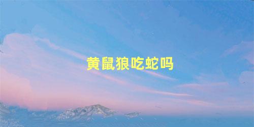 黄鼠狼吃蛇吗